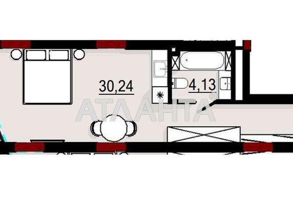 1-room apartment apartment by the address st. Arkadiyskaya Alleya (area 34,4 m²) - Atlanta.ua - photo 6