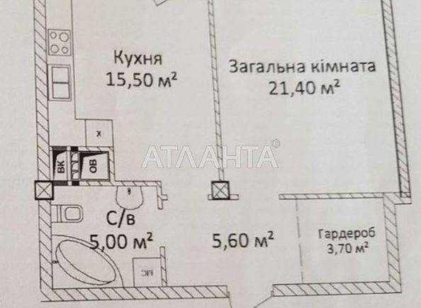 1-room apartment apartment by the address st. Evreyskaya Bebelya (area 53,4 m²) - Atlanta.ua - photo 7