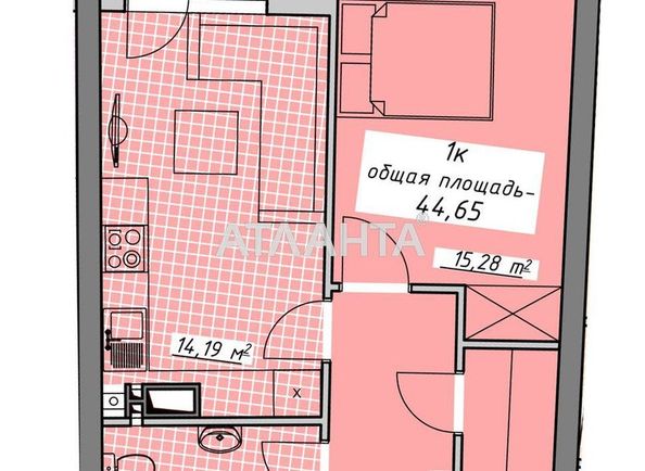 1-комнатная квартира по адресу Курортный пер. (площадь 44,7 м²) - Atlanta.ua - фото 4