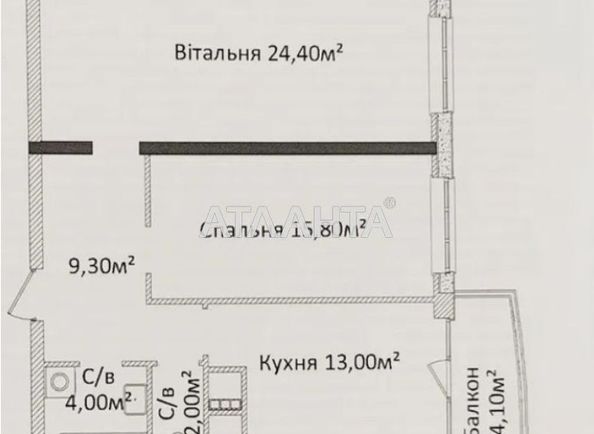 2-кімнатна квартира за адресою Гагаріна пр. (площа 70 м²) - Atlanta.ua - фото 17