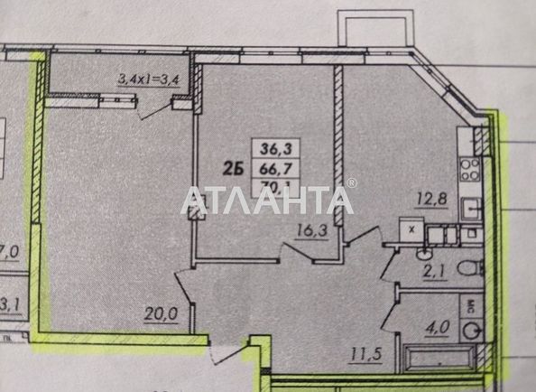 2-rooms apartment apartment by the address st. Ovidiopolskaya dor (area 70 m²) - Atlanta.ua - photo 8