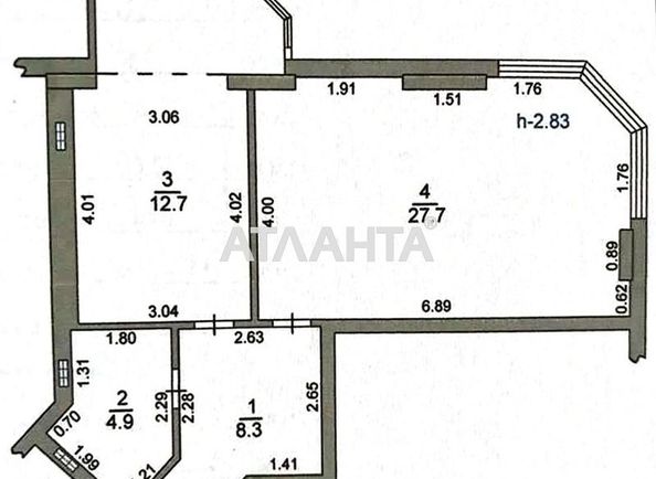 1-room apartment apartment by the address st. Parusnaya Geroev Stalingrada (area 53,6 m²) - Atlanta.ua - photo 2