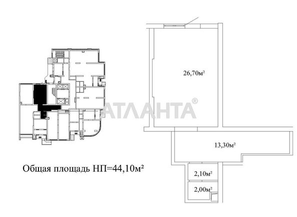 Commercial real estate at st. Literaturnaya (area 44,1 m²) - Atlanta.ua