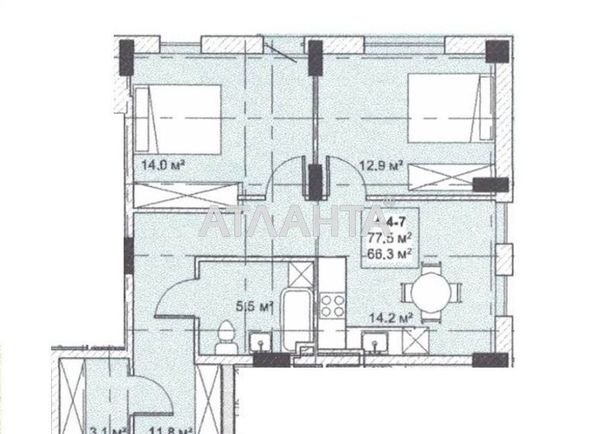 3-rooms apartment apartment by the address st. Bocharova gen (area 60 m²) - Atlanta.ua - photo 7