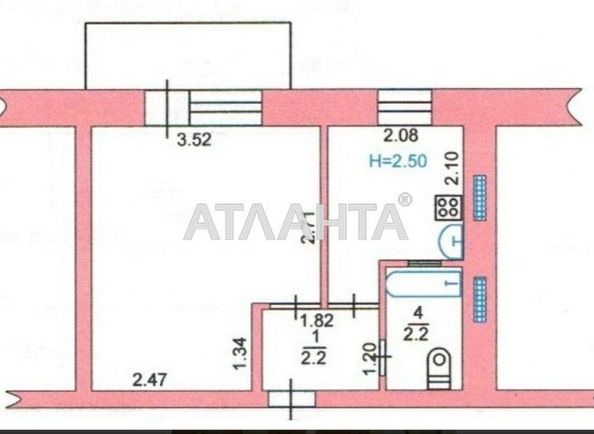 1-room apartment apartment by the address st. Shuma Vitaliya Marksa Karla (area 23 m²) - Atlanta.ua - photo 3