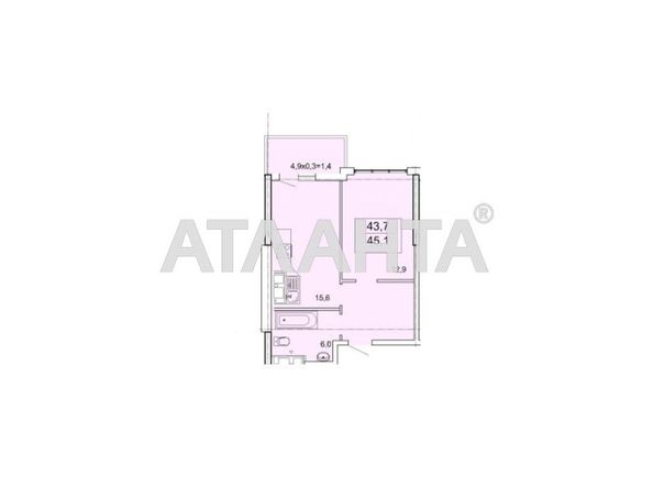 1-комнатная квартира по адресу Тополинный пер. (площадь 45,1 м²) - Atlanta.ua - фото 9