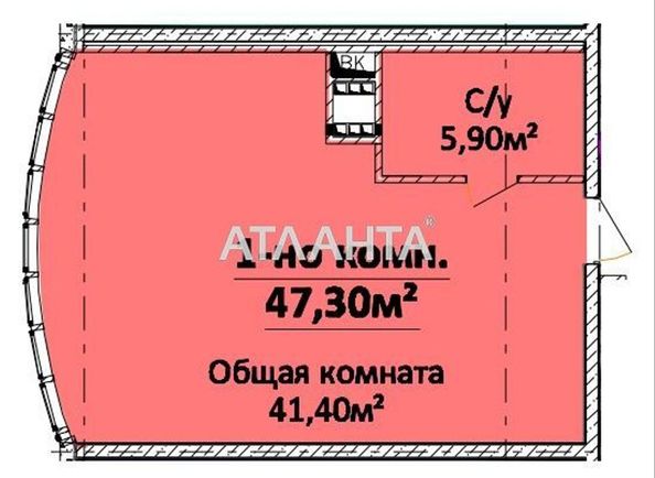 1-room apartment apartment by the address st. Gagarina pr (area 47,3 m²) - Atlanta.ua - photo 19