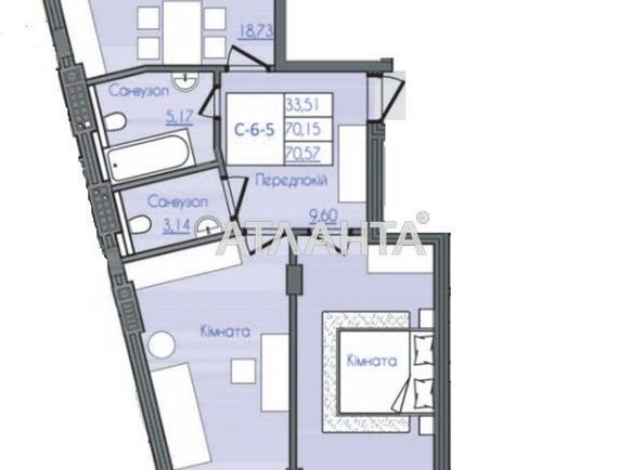 2-кімнатна квартира за адресою Фонтанська дор. (площа 70,5 м²) - Atlanta.ua - фото 2