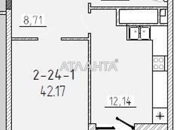 1-кімнатна квартира за адресою вул. Краснова (площа 42,1 м²) - Atlanta.ua - фото 4
