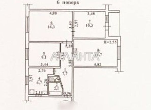 Багатокімнатна квартира за адресою вул. Ойстраха Давида (площа 69,2 м²) - Atlanta.ua - фото 10