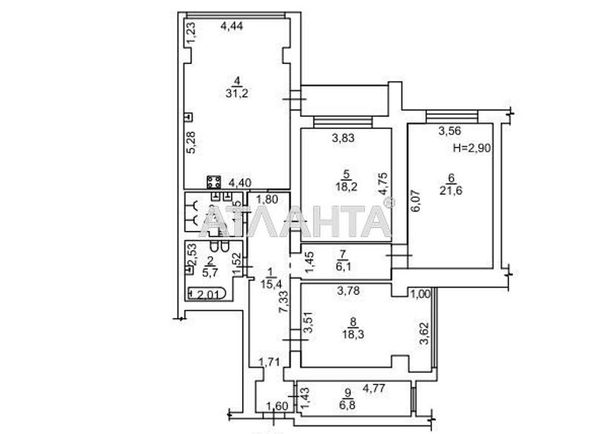 3-кімнатна квартира за адресою вул. Вільямса ак. (площа 130,2 м²) - Atlanta.ua - фото 19