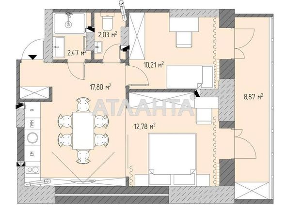 2-rooms apartment apartment (area 54 m²) - Atlanta.ua - photo 2