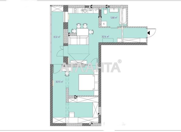 1-кімнатна квартира за адресою вул. Генерала Наумова (площа 74,4 м²) - Atlanta.ua - фото 2