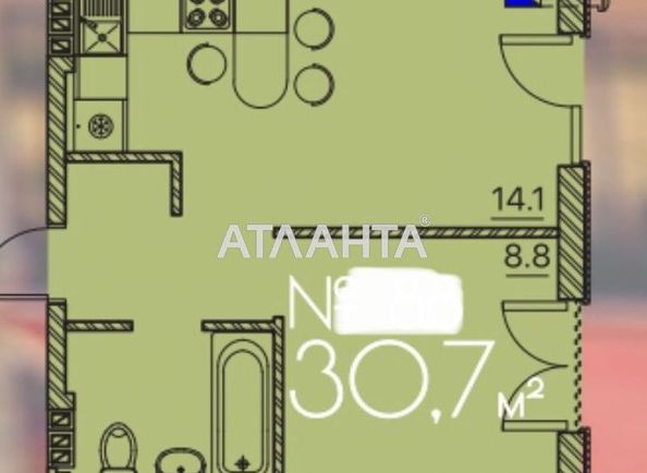 1-кімнатна квартира за адресою Люстдорфська дор. (площа 30,9 м²) - Atlanta.ua - фото 6