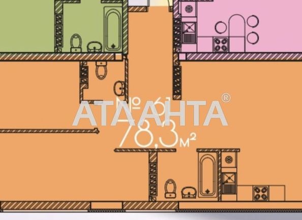 2-rooms apartment apartment by the address st. Lyustdorfskaya dor Chernomorskaya dor (area 78,3 m²) - Atlanta.ua
