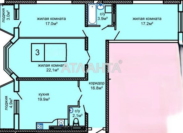 3-rooms apartment apartment by the address st. Kostandi (area 108,5 m²) - Atlanta.ua - photo 6