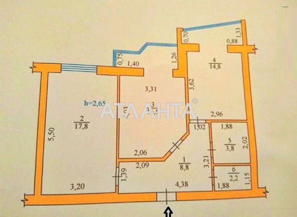 2-комнатная квартира по адресу ул. Сахарова (площадь 65 м²) - Atlanta.ua - фото 2