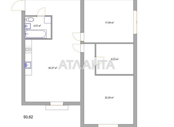 3-комнатная квартира по адресу Новообуховское шоссе (площадь 93,6 м²) - Atlanta.ua - фото 14