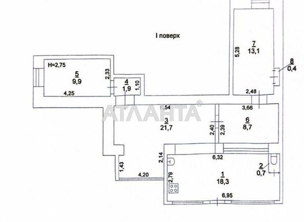 2-кімнатна квартира за адресою вул. Відрадна (площа 74,7 м²) - Atlanta.ua