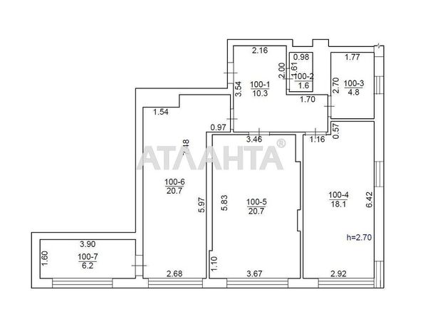 2-rooms apartment apartment by the address st. Linkolna (area 83,2 m²) - Atlanta.ua - photo 16
