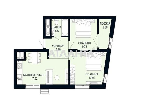 2-кімнатна квартира за адресою Щурата В. Вул. (площа 52 м²) - Atlanta.ua - фото 4