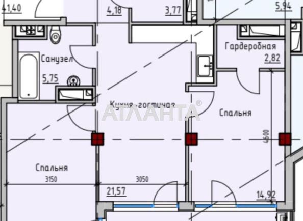 2-rooms apartment apartment by the address st. Primorskaya Suvorova (area 75 m²) - Atlanta.ua - photo 2