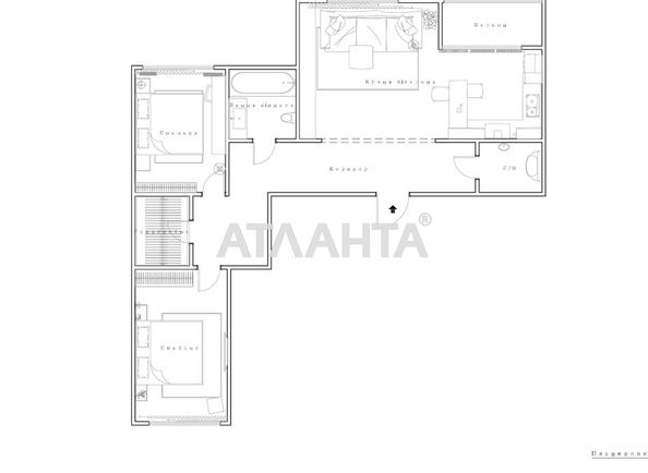 2-комнатная квартира по адресу ул. Тираспольская (площадь 90,5 м²) - Atlanta.ua - фото 24