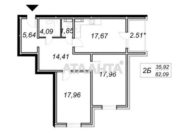 3-кімнатна квартира за адресою вул. Кургузова (площа 82 м²) - Atlanta.ua - фото 11