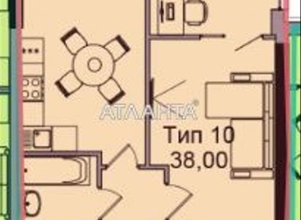 1-кімнатна квартира за адресою 7 км Овідіопольської дор. (площа 38 м²) - Atlanta.ua