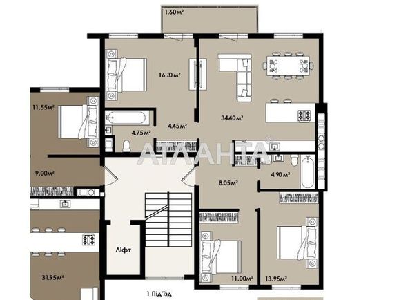 3-rooms apartment apartment by the address st. Lichakovskaya ul (area 99,4 m²) - Atlanta.ua - photo 2