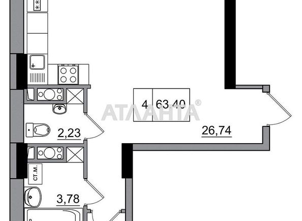 3-комнатная квартира по адресу 7 км овидиопольской дор. (площадь 63,4 м²) - Atlanta.ua - фото 2