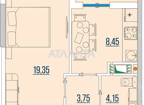 1-кімнатна квартира за адресою вул. Бугаївська (площа 38 м²) - Atlanta.ua - фото 12