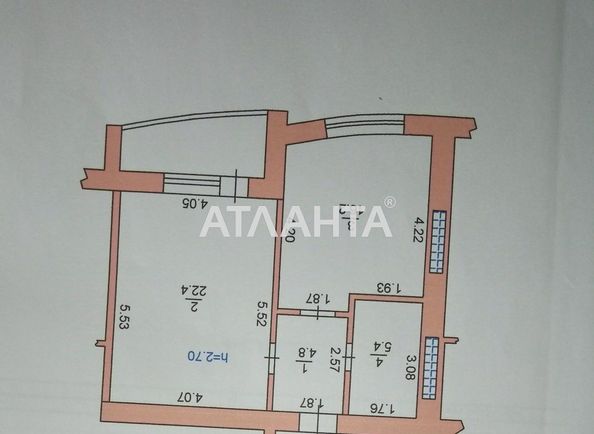1-room apartment apartment by the address st. Parusnaya Geroev Stalingrada (area 54,1 m²) - Atlanta.ua - photo 2