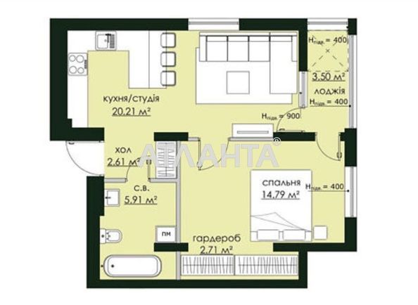 1-кімнатна квартира за адресою вул. Городницька (площа 50 м²) - Atlanta.ua - фото 8
