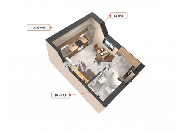1-room apartment apartment by the address st. Spreysa (area 24 m²) - Atlanta.ua - photo 2