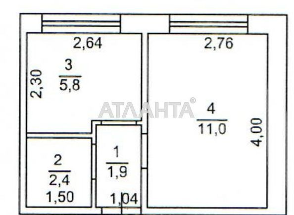 1-кімнатна квартира за адресою вул. Бугаївська (площа 21,1 м²) - Atlanta.ua - фото 24