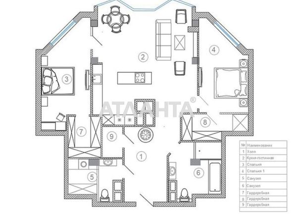 2-rooms apartment apartment by the address st. Fontanskaya dor Perekopskoy Divizii (area 114,3 m²) - Atlanta.ua - photo 5
