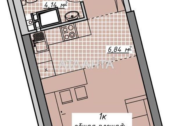 1-комнатная квартира по адресу Курортный пер. (площадь 29,9 м²) - Atlanta.ua - фото 17