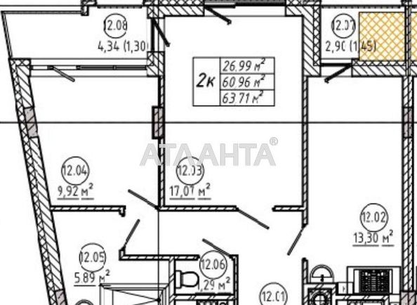 2-кімнатна квартира за адресою вул. Стороженка (площа 64 м²) - Atlanta.ua - фото 6