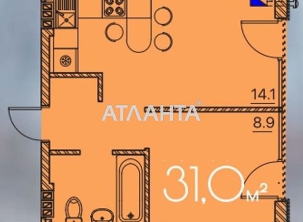 1-кімнатна квартира за адресою Люстдорфська дор. (площа 31 м²) - Atlanta.ua