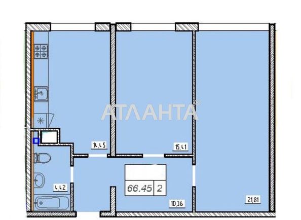 2-кімнатна квартира за адресою вул. Перлинна (площа 65,4 м²) - Atlanta.ua - фото 2