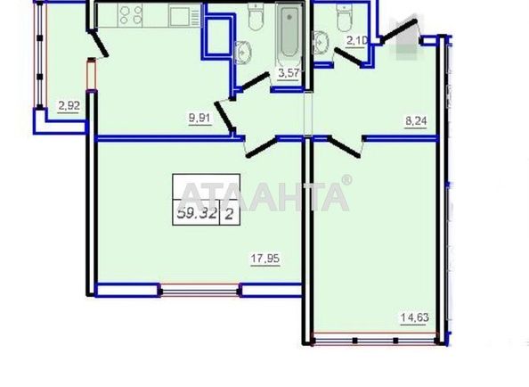 2-rooms apartment apartment by the address st. Zhemchuzhnaya (area 60 m²) - Atlanta.ua - photo 2