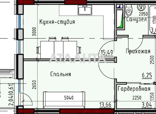 1-кімнатна квартира за адресою вул. Радісна (площа 43 м²) - Atlanta.ua - фото 12