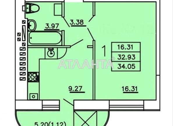 1-комнатная квартира по адресу Днепропетровская дор. (площадь 34,5 м²) - Atlanta.ua - фото 4