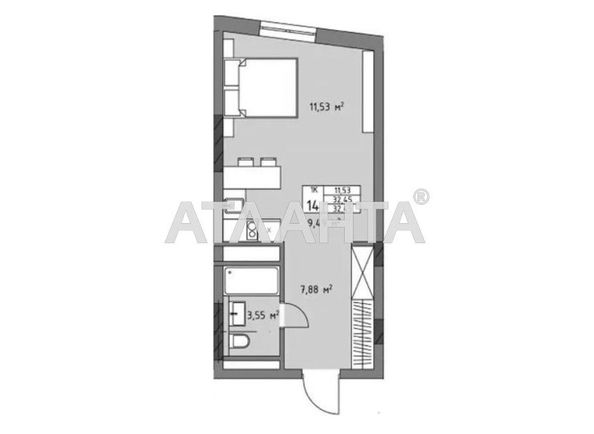 1-кімнатна квартира за адресою вул. Трускавецька (площа 32,4 м²) - Atlanta.ua - фото 7