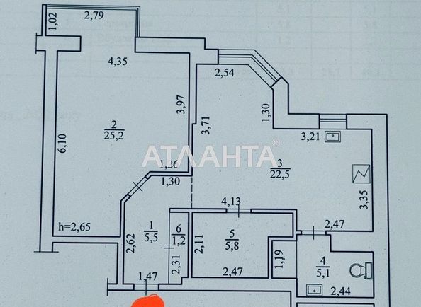 2-комнатная квартира по адресу ул. Жаботинского (площадь 69 м²) - Atlanta.ua - фото 24