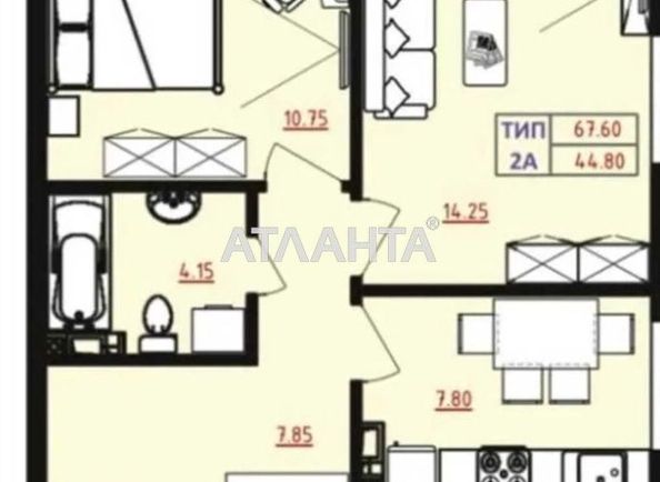 2-кімнатна квартира за адресою вул. Марсельська (площа 44,9 м²) - Atlanta.ua - фото 7