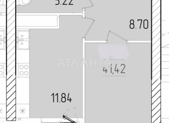 1-кімнатна квартира за адресою вул. Краснова (площа 42,6 м²) - Atlanta.ua - фото 13