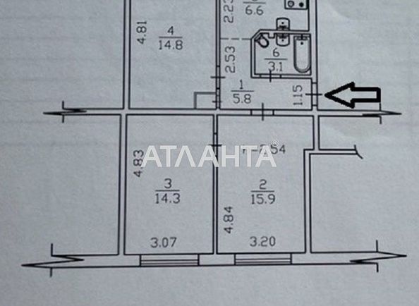 3-кімнатна квартира за адресою вул. Волгоградська (площа 62 м²) - Atlanta.ua - фото 16