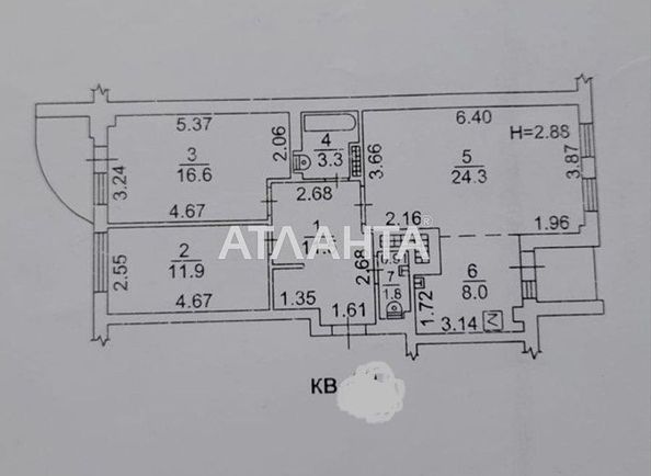 3-rooms apartment apartment by the address st. Bazarnaya Kirova (area 80,1 m²) - Atlanta.ua - photo 11